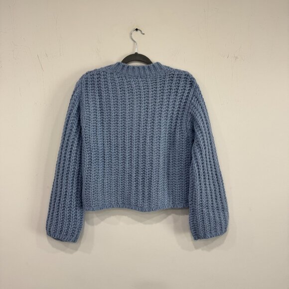 Mable Cozy Blue Gold Buttoned Cardigan NWT, Size M - Picture 8 of 14